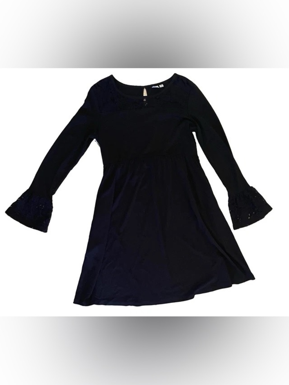 GAP Maternity Black Long-Sleeve Mini Dress